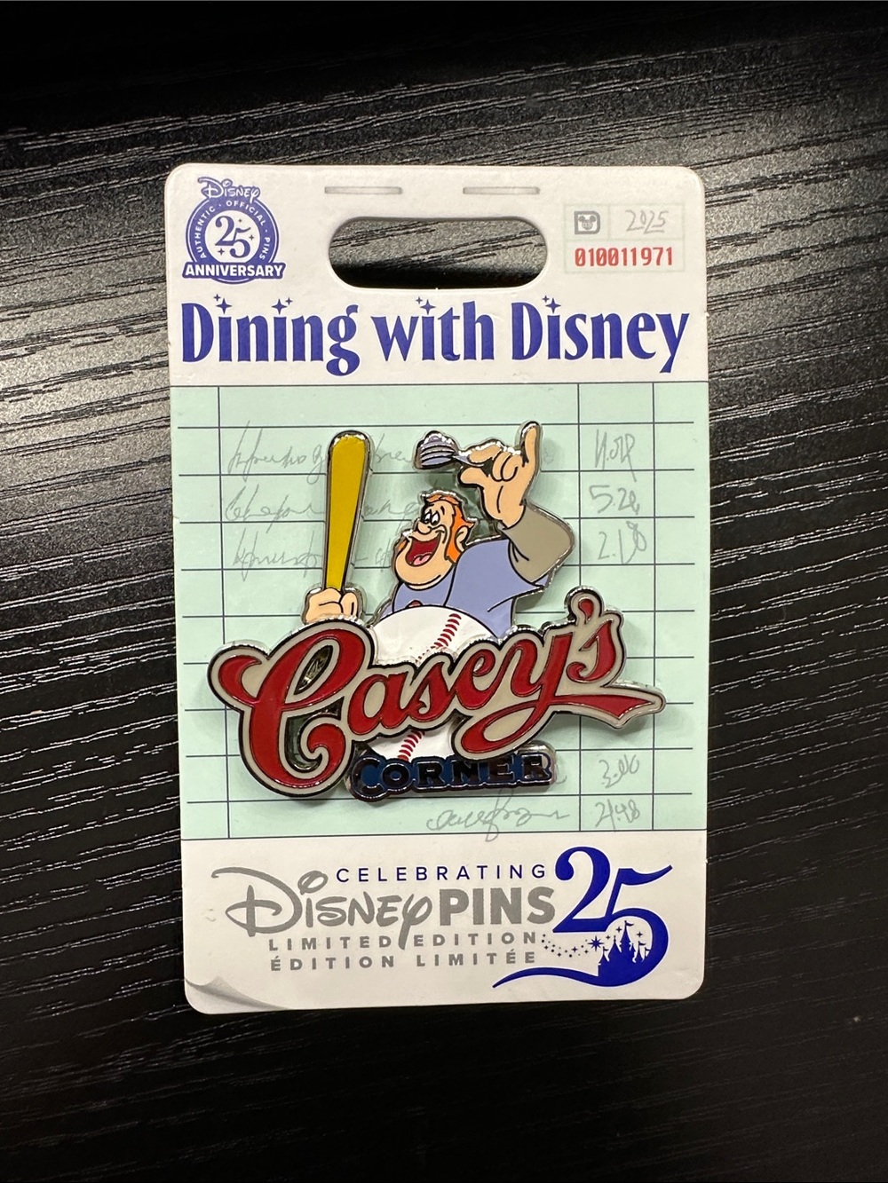 Disney Casey's Corner 25th Anniversary Pin - Red, Yellow, Blue